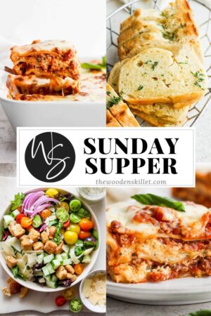 Pinterest image for Sunday supper 4, lasagna.