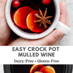 Pinterest image for crockpot mulled wine.